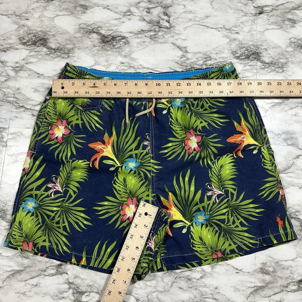 Polo Ralph Lauren Swimwear Trunks Shorts Mens Navy Blue Floral Size‎ XL